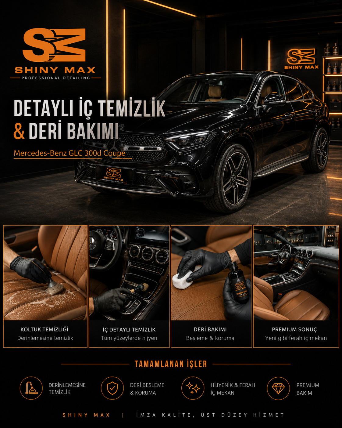 Mercedes-Benz GLC Coupe — Detaylı İç Sterilizasyon & Deri Kalkanı
